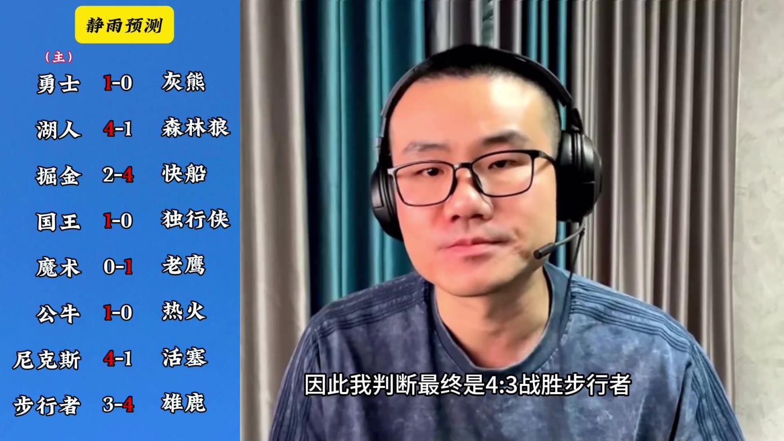你同意嗎？靜雨對(duì)東西部季后賽球隊(duì)的預(yù)測(cè)：勇贏(yíng)熊 湖船尼鹿晉級(jí)